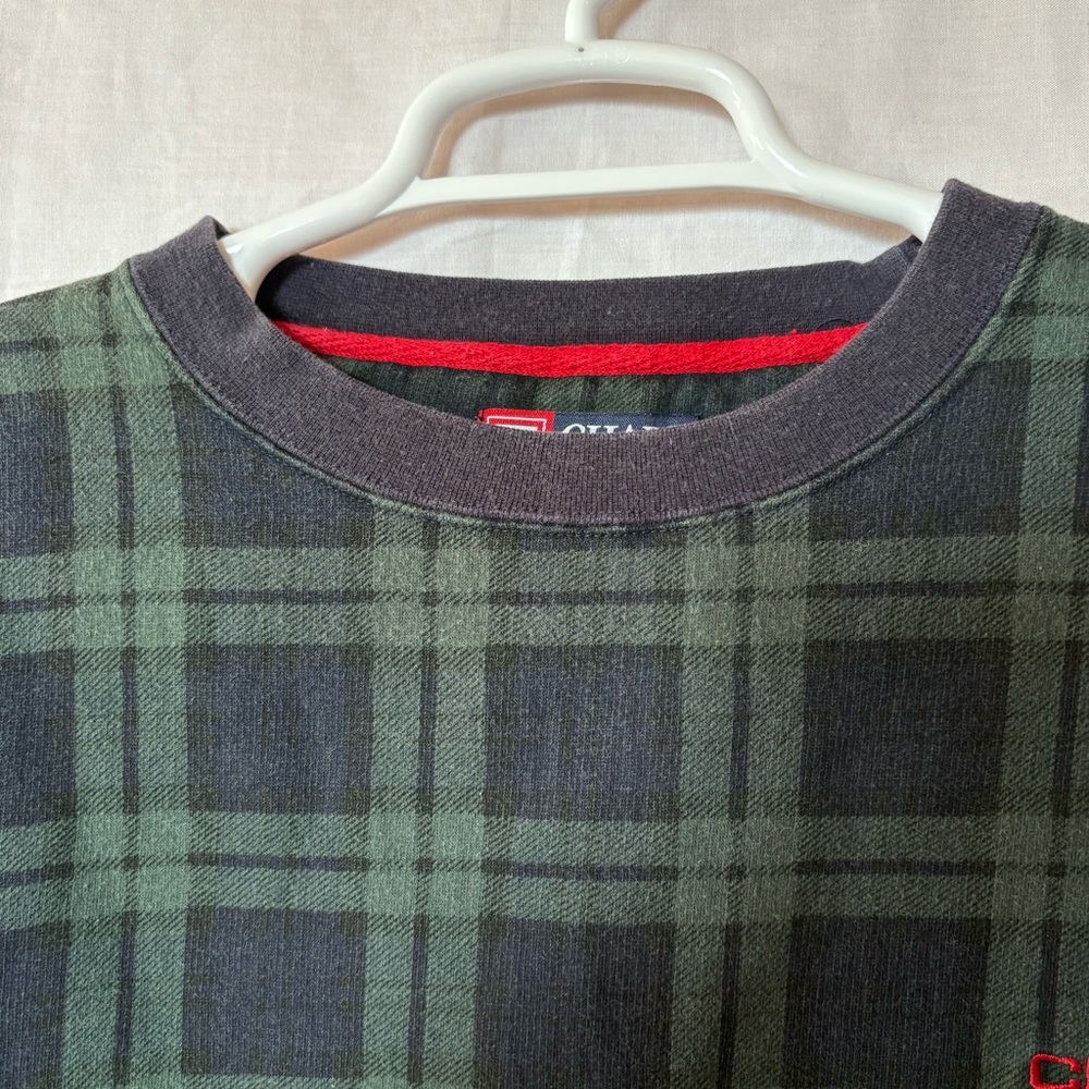 Vintage Chaps Ralph Lauren Green Plaid Crew Neck Sweatshirt XL - Picture 4 of 7
